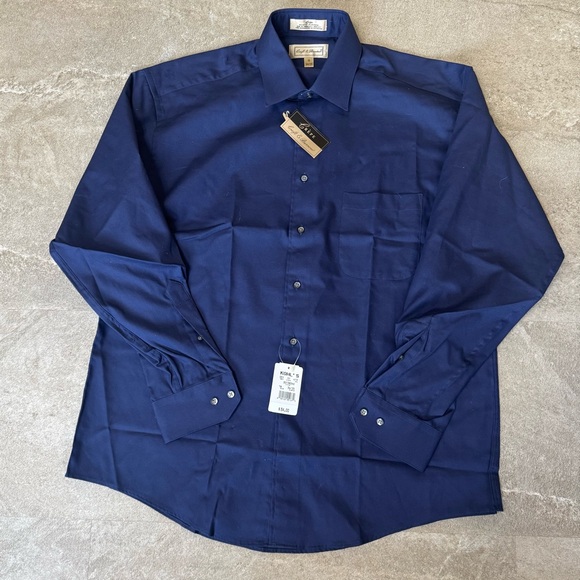 Croft & Barrow Crèpe Dress Shirt | Navy Blue | Size 16 34/35 | NWT - Picture 2 of 7